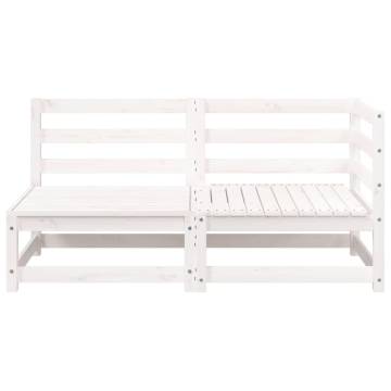 Garden Sofa 2-Seater White Solid Wood Pine - Cozy & Stylish