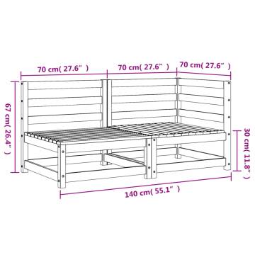 Garden Sofa 2-Seater White Solid Wood Pine - Cozy & Stylish