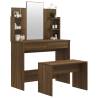 Stylish Brown Oak Dressing Table Set | Hipomarket UK