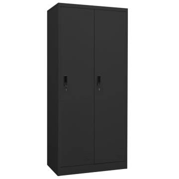 Stylish Anthracite Steel Wardrobe - 80x50x180 cm