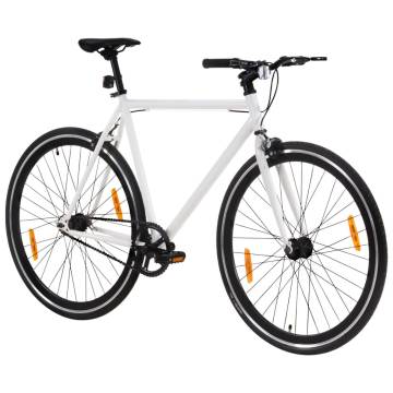 Fixed Gear Bike White and Black 700c 55 cm | HipoMarket