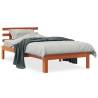 Bed Frame with Headboard Wax Brown 90x200 cm Solid Wood Pine Colour brown Size 90 x 200 cm 