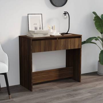 Stylish Brown Oak Console Table - 89x41x76.5 cm