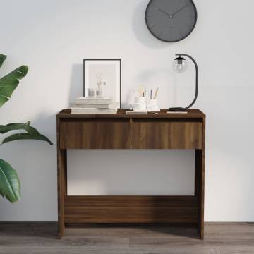 Stylish Brown Oak Console Table - 89x41x76.5 cm