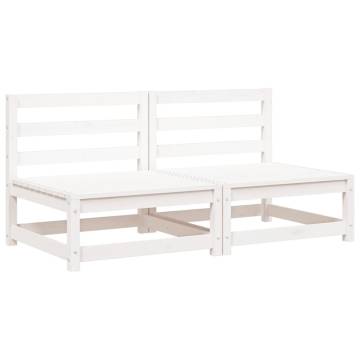 Garden Sofas Armless 2 pcs White - Solid Pine | HipoMarket