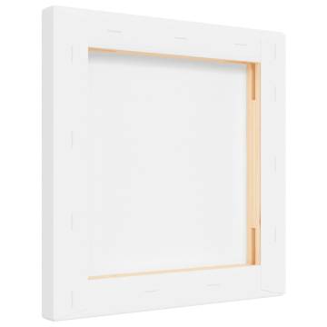 12 pcs Stretched Canvases - White Fabric & Pine Wood Frames