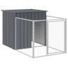 Durable Dog House with Run - Galvanised Steel Anthracite