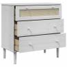 Drawer Cabinet SENJA Rattan Look - Elegant White 80x40x80 cm