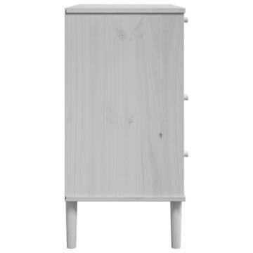 Drawer Cabinet SENJA Rattan Look - Elegant White 80x40x80 cm