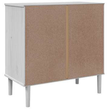 Drawer Cabinet SENJA Rattan Look - Elegant White 80x40x80 cm