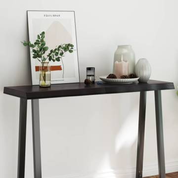 Table Top Dark Brown Solid Wood Live Edge - 120x40 cm