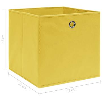 10 pcs Yellow Storage Boxes | Foldable Fabric Storage Solution