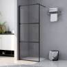 Walk-in Shower Wall with Clear ESG Glass Black 100x195 cm Colour black Size 100 x 195 cm Model transparent 