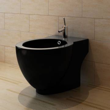 Stylish Black Ceramic Toilet & Bidet Set for Modern Bathrooms