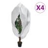 Plant Fleece Covers with Zip 4 pcs 70 g/m² 1.55x1.55 m Colour white Size 1.55 x 1.55 m Quantity in Package 4 