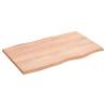 Solid Oak Live Edge Table Top - Light Brown 80x50 cm