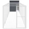 Durable Dog House with Run - Galvanised Steel, Anthracite