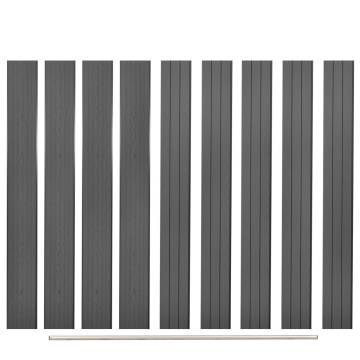 Replacement Fence Boards 9 pcs WPC 170 cm Grey | HipoMarket