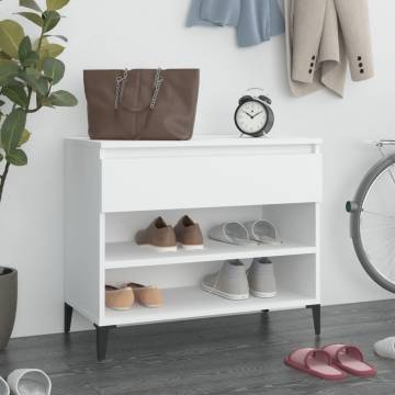 Shoe Cabinet White 70x36x60 cm - Stylish Engineered Wood Storage