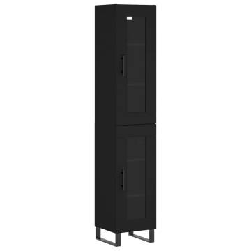 Stylish Highboard Black 34.5x34x180 cm - Hipomarket