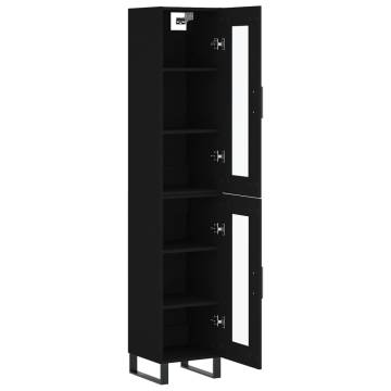 Stylish Highboard Black 34.5x34x180 cm - Hipomarket