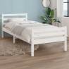 Bed Frame White Solid Wood 90x200 cm Colour white Size 90 x 200 cm 