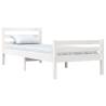 White Solid Wood Bed Frame 90x200 cm - Modern & Sturdy