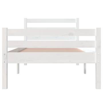 White Solid Wood Bed Frame 90x200 cm - Modern & Sturdy