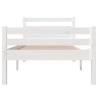 White Solid Wood Bed Frame 90x200 cm - Modern & Sturdy