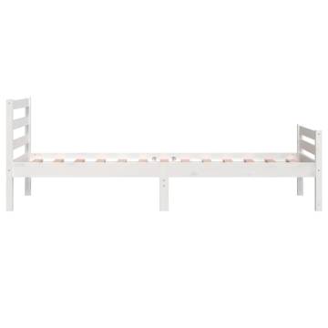 White Solid Wood Bed Frame 90x200 cm - Modern & Sturdy