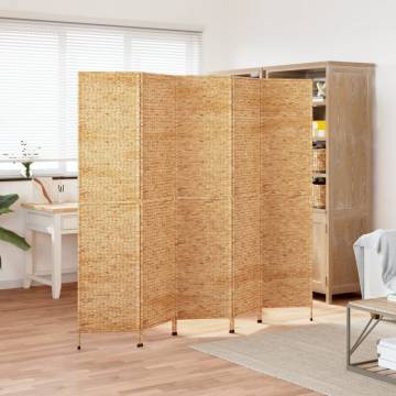 Elegant 5-Panel Water Hyacinth Room Divider | Hipomarket UK