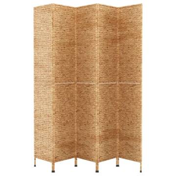 Elegant 5-Panel Water Hyacinth Room Divider | Hipomarket UK