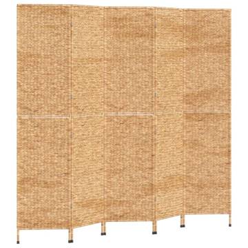 Elegant 5-Panel Water Hyacinth Room Divider | Hipomarket UK