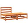 Garden Sofa Armless with Footstool - Wax Brown Pine Wood