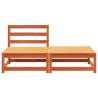 Garden Sofa Armless with Footstool - Wax Brown Pine Wood