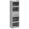 Shoe Cabinet with 4 Flip-Drawers - Grey Sonoma | HipoMarket