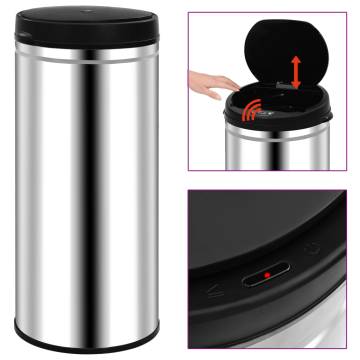 Automatic Sensor Dustbin 80L - Stainless Steel Trash Can