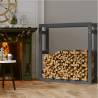 Firewood Rack Grey 100x25x100 cm | Solid Pine Wood Storage