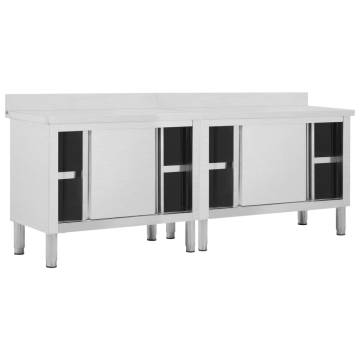 Work Tables with Sliding Doors - Stainless Steel Set | HipoMarket