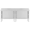 Work Tables with Sliding Doors - Stainless Steel Set | HipoMarket