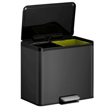 EKO Essential 30L Black Pedal Bin - Stylish Waste Management