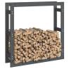 Firewood Rack Grey 100x25x100 cm | Solid Pine Wood Storage