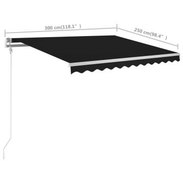 Manual Retractable Awning 3x2.5m Anthracite | HipoMarket