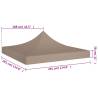 Party Tent Roof 3x3m Taupe - Replacement for Pop-Up Tents