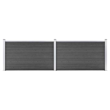 Premium WPC Fence Panel Set - 353x105 cm Black | HipoMarket