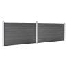 Premium WPC Fence Panel Set - 353x105 cm Black | HipoMarket