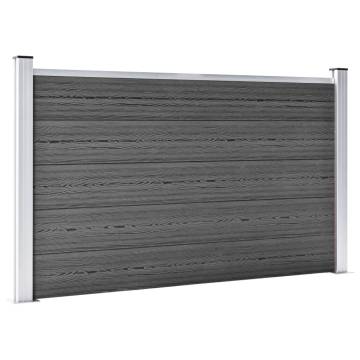 Premium WPC Fence Panel Set - 353x105 cm Black | HipoMarket