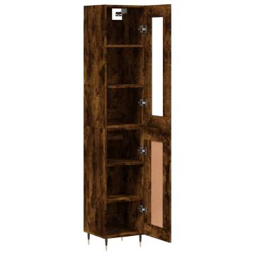 Elegant Highboard in Smoked Oak - 34.5x34x180 cm | HipoMarket