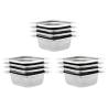 Gastronorm Containers 12 pcs GN 1/6 65 mm Stainless Steel Size 176 x 162 x 65 mm 