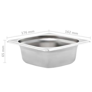 12 pcs GN 1/6 Gastronorm Containers - Stainless Steel